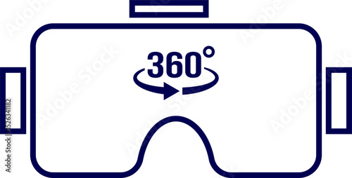 VR headset. Stereoscopic 3d vr illustration. Vector virtual digital cyberspace technology. Innovation device. Virtual Reality Headset vector illustration. AR headset. VR sunglass. Vector VR glasses
