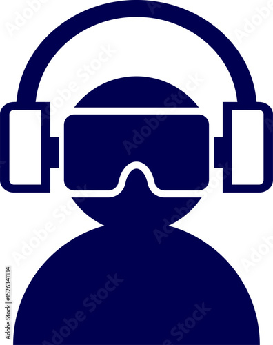 VR headset silhouette. Stereoscopic 3d vr illustration. Vector virtual digital cyberspace technology. Virtual Reality Headset vector illustration. AR headset. VR sunglass. Vector VR glasses
