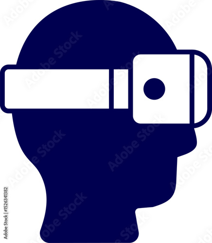 VR and AR technology futuristic concept. Man wearing 3d VR headset glasses looks up in cyberspace of metaverse. Virtual reality or Augmented reality world simulation. Virtual reality gaming