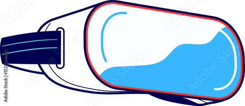 VR headset. Stereoscopic 3d vr illustration. Vector virtual digital cyberspace technology. Innovation device. Virtual Reality Headset vector illustration. AR headset. VR sunglass. Vector VR glasses