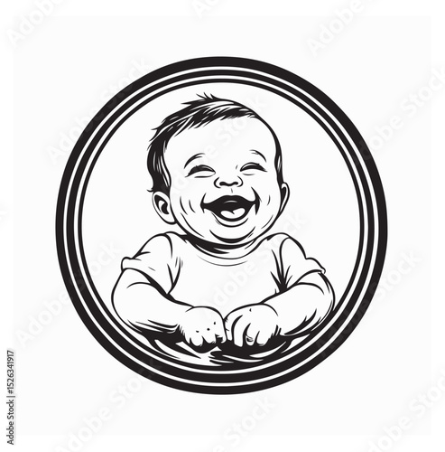 Laughing Baby Vector Image Vector Isolated on white background.