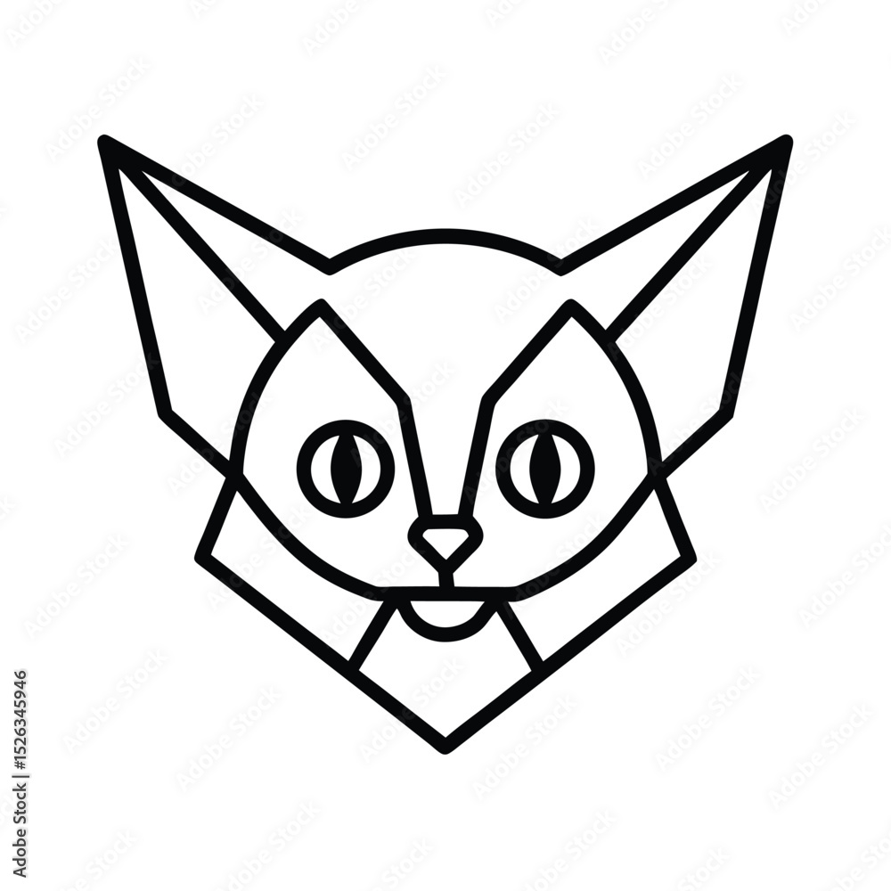 Fototapeta premium Bold geometric bush baby face icon vector illustration