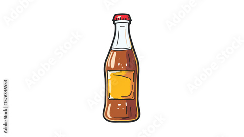 Vector Bottle of Soda Icon Illustration for Refreshing Beverage Designs