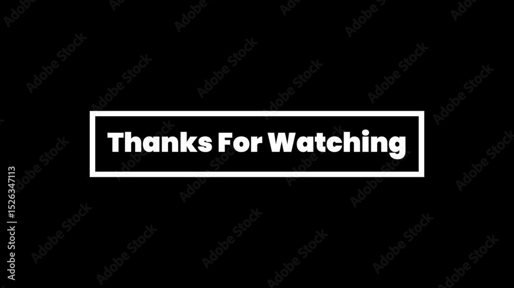 Thanks For Watching Text Animation, Outro Video Message, Closing Screen Title, Endscreen Typography, Black Background Video Outro, Outro, Video.