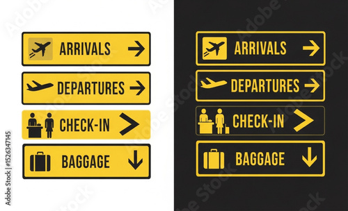 Airport Directional Signs | Arrivals, Departures, Check-in and Baggage Guidance Signage for Travelers