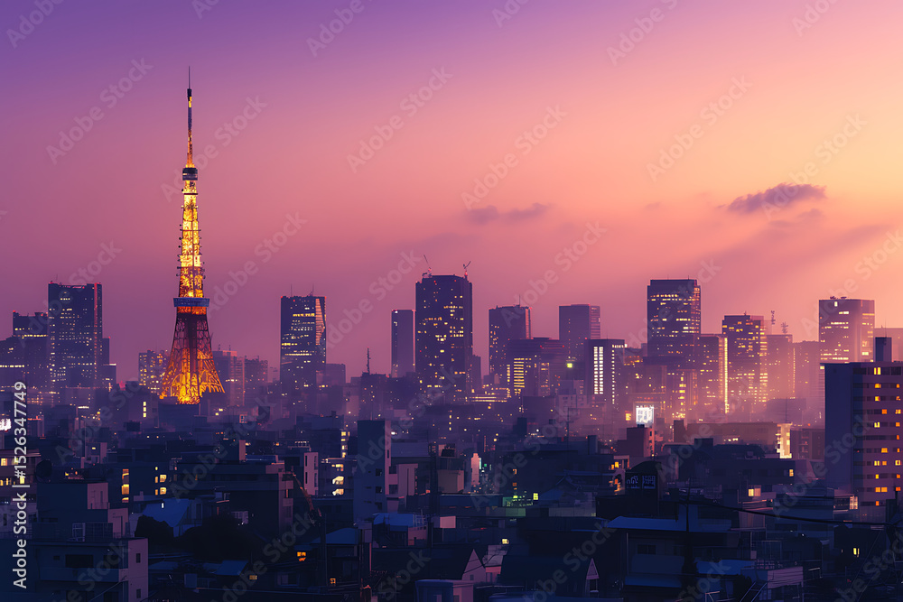 Obraz premium shanghai skyline at night