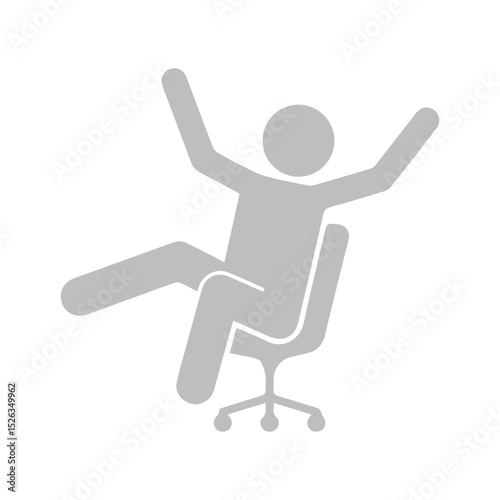 chair fall shocked icon