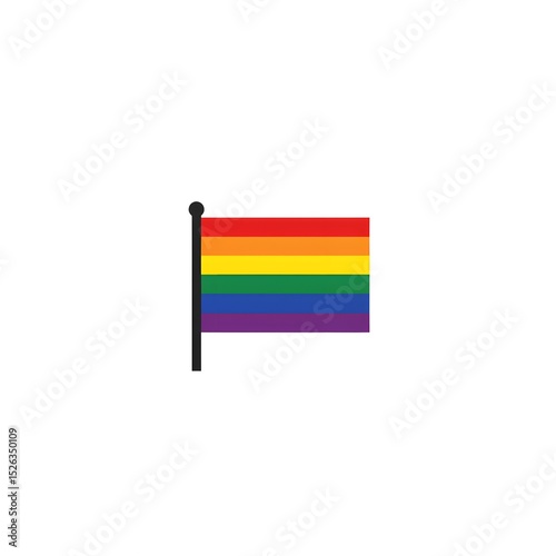 Minimal line illustration of pride flag rainbow LGBTQ woke proud waving flat colors