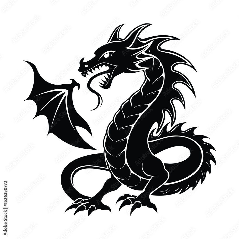 Naklejka premium black dragon vector