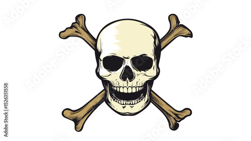 Pirate Skull Flag Vector Icon for Design Projects