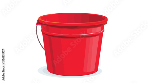 Professional Red Bucket Vector Illustration Isolated for Designers and Artists