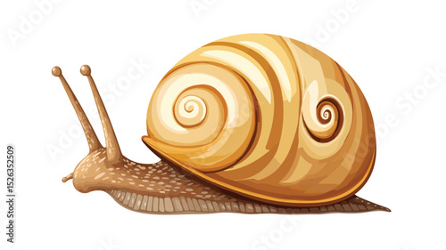 Detailed Snail Vector Illustration for Nature Designs and Projects