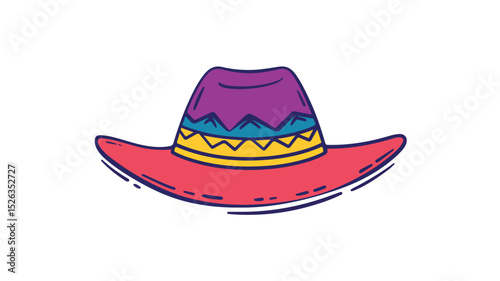 Sombrero Hat Line Icon Vector Isolated