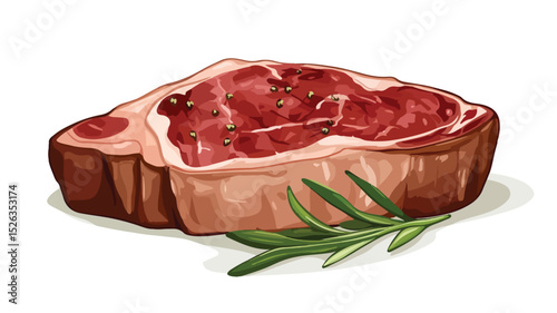 Juicy Steak Meat Vector Isolated Illustration for Culinary Enthusiasts