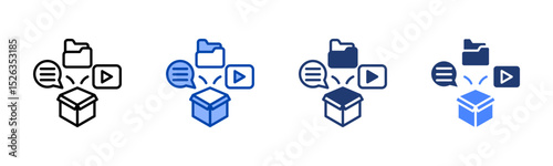 Content icon sheet multiple style collection