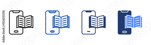 Mobile Learning icon sheet multiple style collection