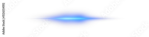 Png glowing horizontal blue light beam with radiant lens flare and shine. Futuristic energy line flash with shimmer, speed, and neon highlight. Transparent digital PNG illustration.