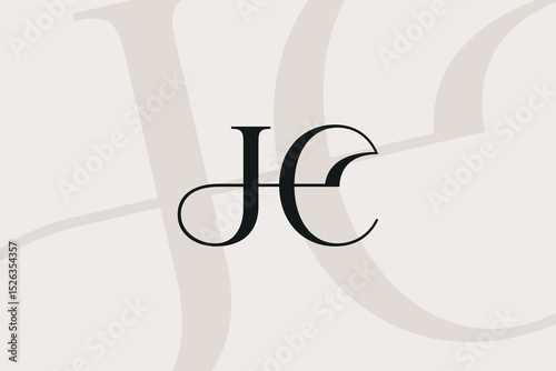 JC or CJ letter logo icon design. Classic style luxury initials monogram.
