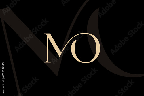 MO or OM letter logo icon design. Classic style luxury initials monogram.