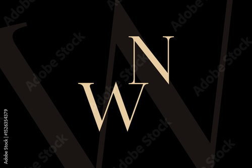 NW or WN letter logo icon design. Classic style luxury initials monogram.