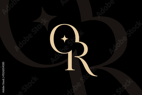 OR or RO letter logo icon design. Classic style luxury initials monogram.