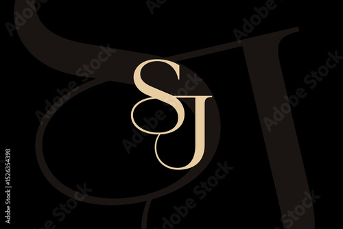 SJ or JS letter logo icon design. Classic style luxury initials monogram.
