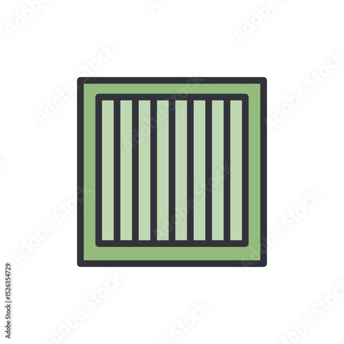 Abstract Green Square Grid With Vertical Lines On Transparent Layer