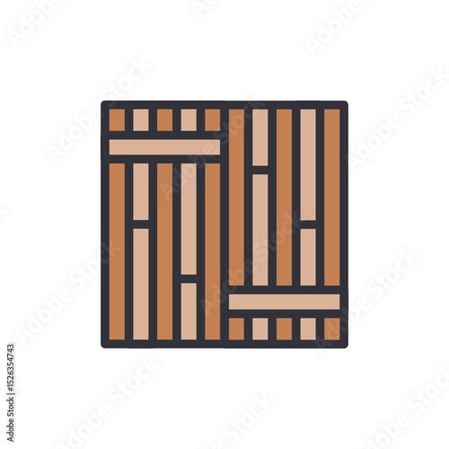 Artistic Representation Of Wooden Planks Arranged In Square Pattern