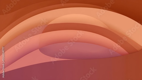 Abstract background with layered curved bands in warm tones of orange and red, evoking retro design and smooth flow.








