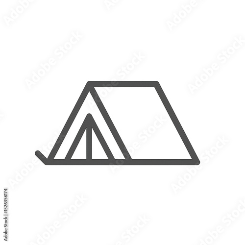 Simple line drawing of a camping tent  
