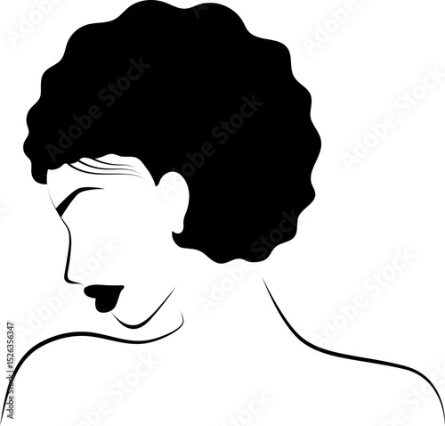 Afro African American Character Silhouette Black  Faceless Woman