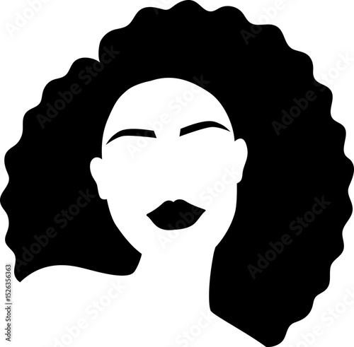 Afro African American Character Silhouette Black  Faceless Woman