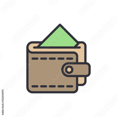 Wallet With Money Graphic Illustration On Transparent Background