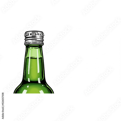 beer bottle isolated on white background, vector illustration