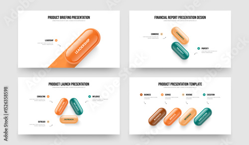 Investor Innovation One Two Three Four Step Infographic Slide Template Vector Illustration Collection. Professional Briefing 1 2 3 4 Option Diagram Frame Design Bundle.