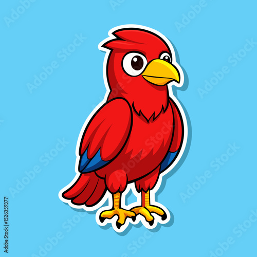 cartoon parrot on white
