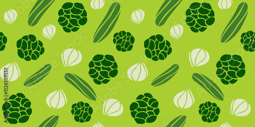 Vegetable seamless pattern for fabric, wrapping paper, wallpaper, textile print. Healthy eating, diet. Fresh ripe vegetable, farm harvest. Vegetarian eco food product