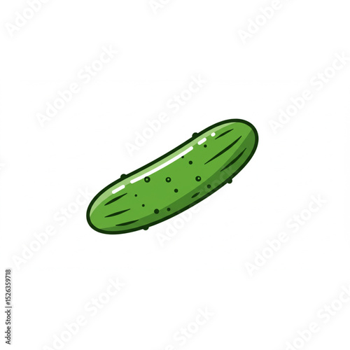 Delightful Green Cucumber Clipart Perfect for Food Branding Design Projects needing a Fresh Vegetable Icon or Logo Element