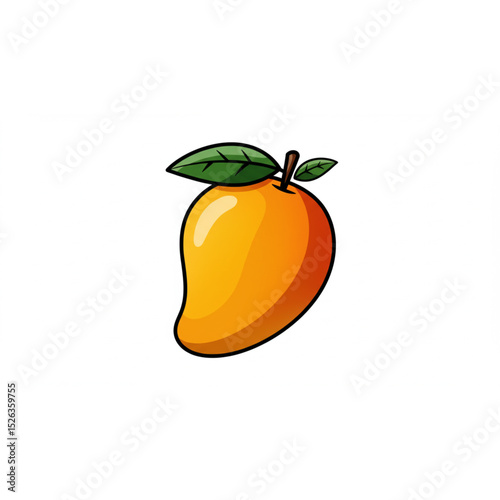 A vibrant mango fruit design perfect for branding projects logos stickers and tropical themed illustrations offering a fresh and appealing aesthetic