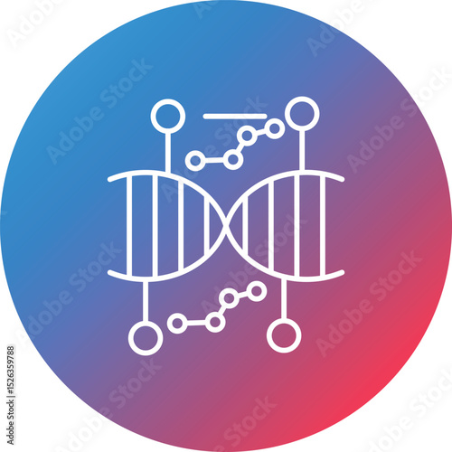 Genetic Engineering Line Gradient Circle Background Icon