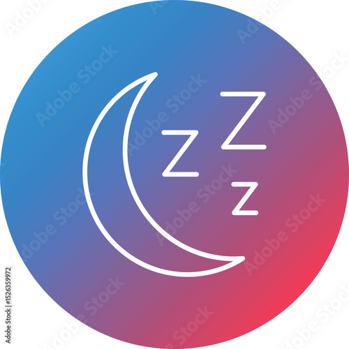 Sleep Line Gradient Circle Background Icon