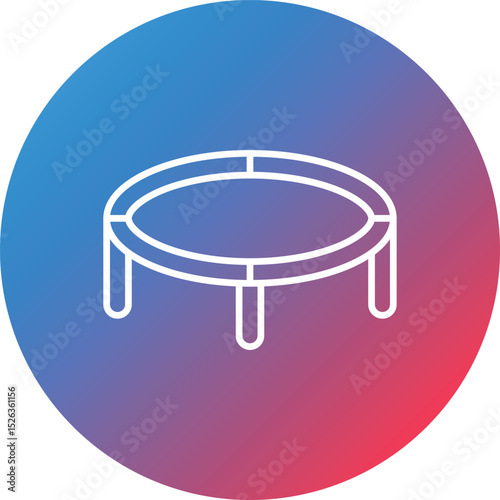Trampoline Line Gradient Circle Background Icon