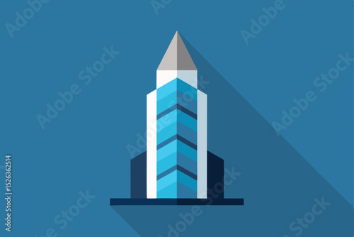 Modern Cityscape Sleek, Tall Building Design Illustration