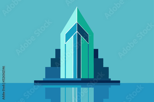 Modern Architectural Design A Sleek, Upward-Trending Building Illustration