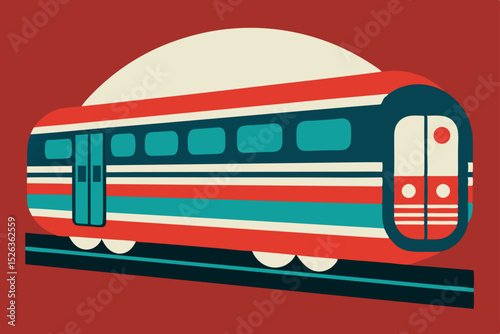 Retro Style Train Illustration A Vintage Railcar Design