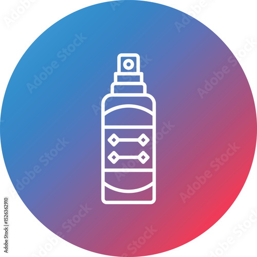 Hair Spray Line Gradient Circle Background Icon