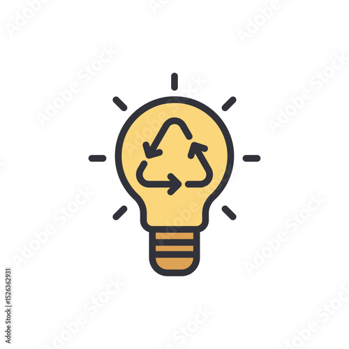 Recycling Concept With Light Bulb Representing Innovation And Eco-Friendly Idea