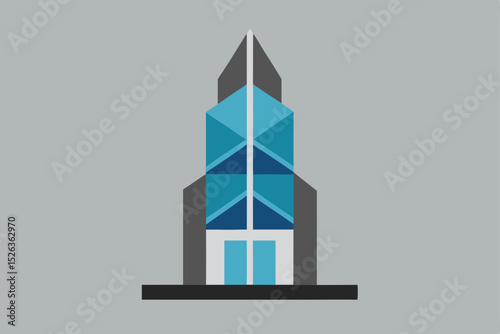 Modern vector building icon illustration for urban city architecture and business