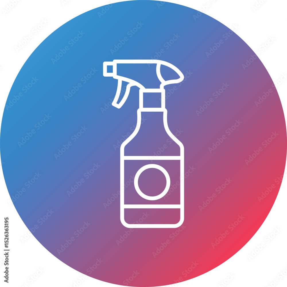 Water Spray Line Gradient Circle Background Icon