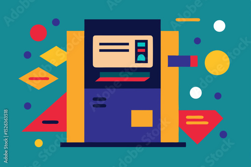 Modern Abstract Machine Illustration Geometric Design and Technological Advancement